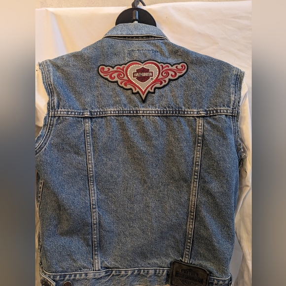 Harley Davidson Blue Jean Vest - Picture 4 of 14